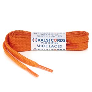 T461 7mm Thin Flat Tubular Shoe Laces Orange 1 Kalsi Cords