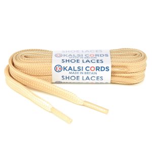 T461 7mm Thin Flat Tubular Shoe Laces Sahara Beige 1 Kalsi Cords