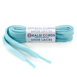 T461 7mm Thin Flat Tubular Shoe Laces Turquoise 1 Kalsi Cords