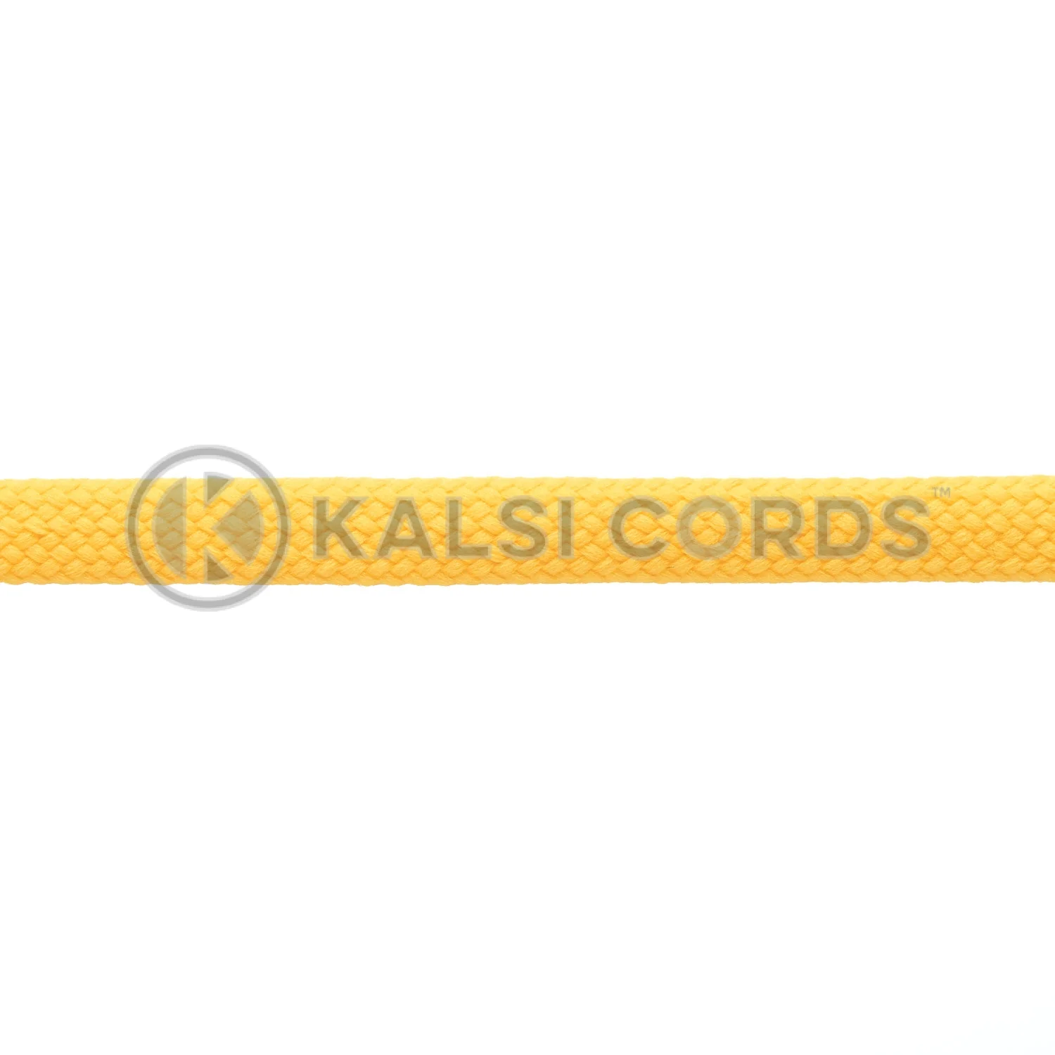 T461 7mm Thin Flat Tubular Shoe Laces Yellow 3 Kalsi Cords