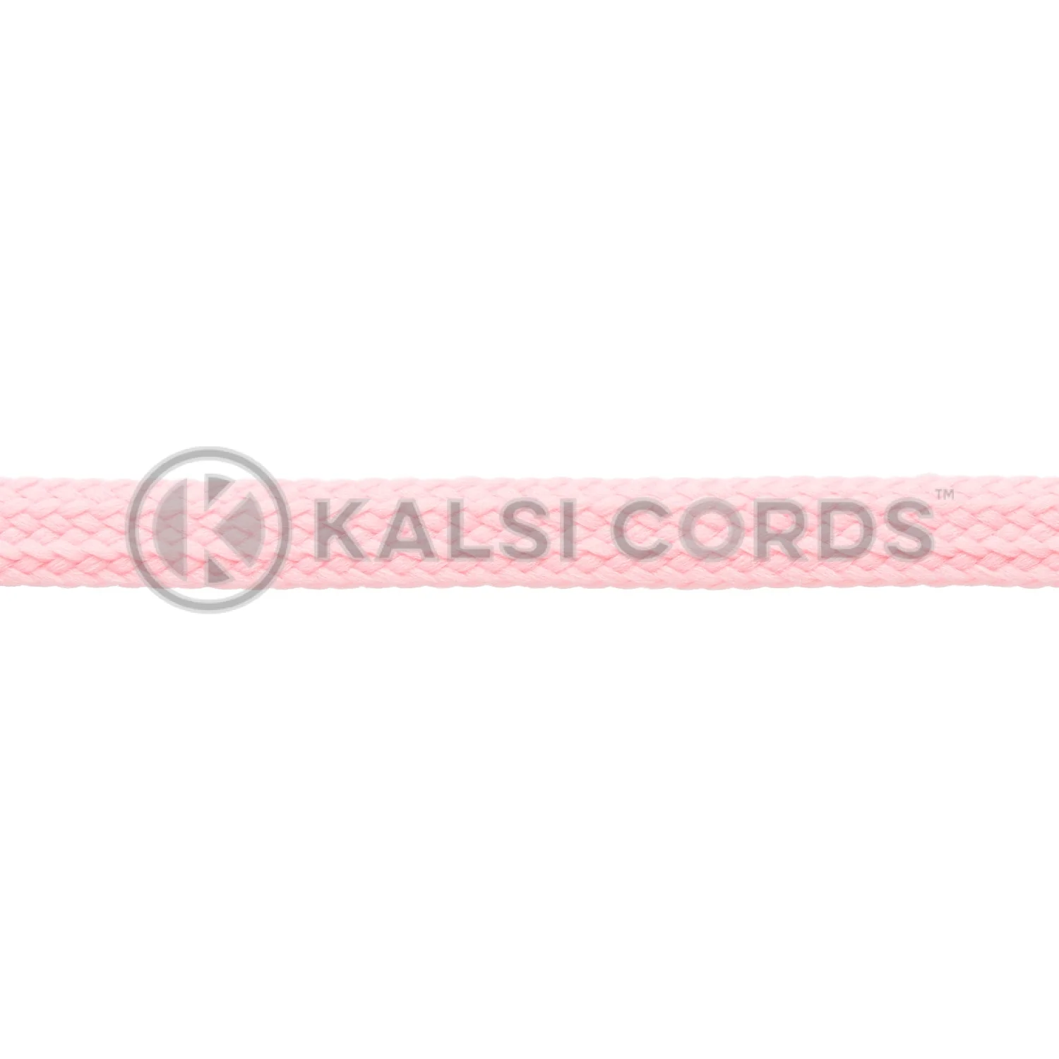 T638 8mm Flat Tubular Shoe Laces Baby Pink 3 Kalsi Cords
