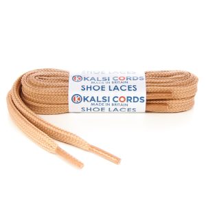 9mm Flat Tubular Dark Beige Shoe Laces 1 Kalsi Cords