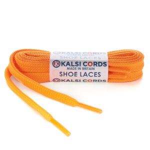 9mm Flat Tubular Fluorescent Orange Shoe Laces 1 Kalsi Cords
