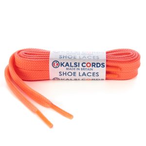 9mm Flat Tubular Fluorescent Pink Shoe Laces 1 Kalsi Cords