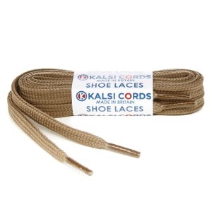 9mm Flat Tubular Light Fawn Shoe Laces 1 Kalsi Cords