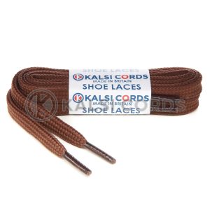 9mm Flat Tubular York Brown Shoe Laces 1 Kalsi Cords
