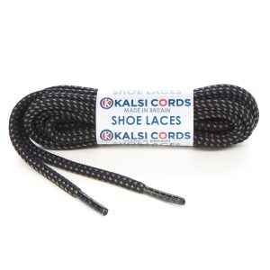 Fleck Black with Dark Grey Shoe Laces 1 Kalsi Cords