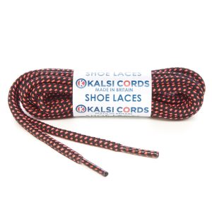 Fleck Black with Fluorescent Pink Shoe Laces 1 Kalsi Cords