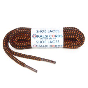 Fleck Black with Orange Shoe Laces 1 Kalsi Cords