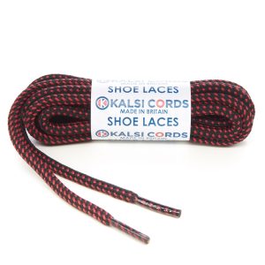 Fleck Black with Red Shoe Laces 1 Kalsi Cords