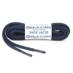 Fleck Black with Royal Blue Shoe Laces 1 Kalsi Cords