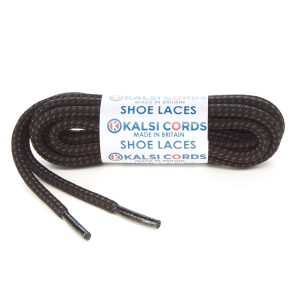 Fleck Black with York Brown Shoe Laces 1 Kalsi Cords