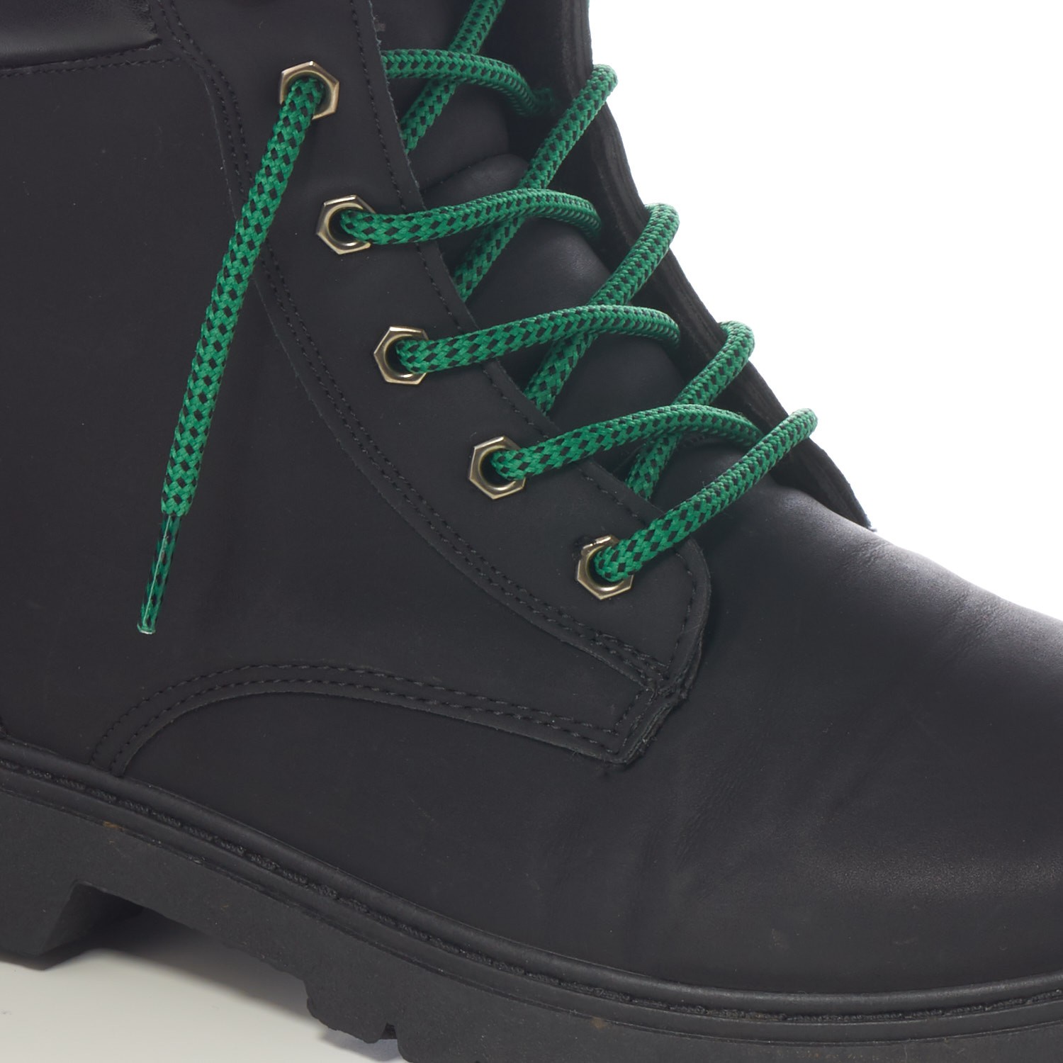 Fleck Emerald Green with Black Shoe Laces 4 Kalsi Cords