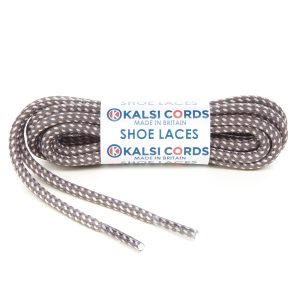 Fleck Grey with Baby Pink Shoe Laces 1 Kalsi Cords