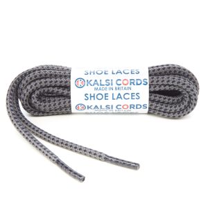 Fleck Grey with Dark Navy Shoe Laces 1 Kalsi Cords