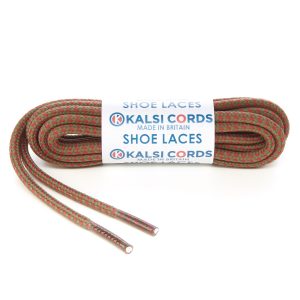 Fleck Khaki with Red Shoe Laces 1 Kalsi Cords
