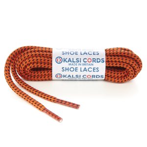 Fleck Orange with Black Shoe Laces 1 Kalsi Cords