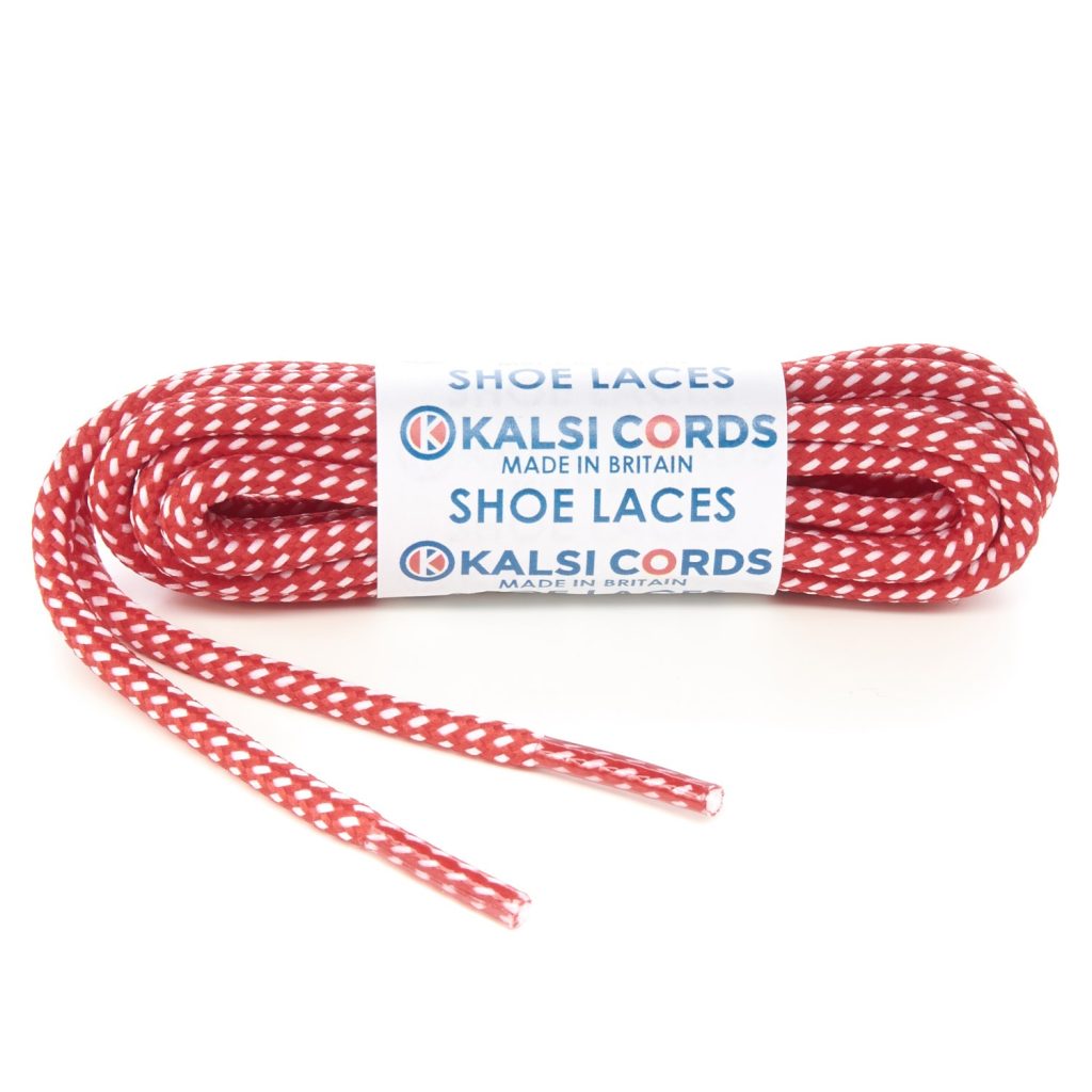 Fleck Red with White Shoe Laces 1 Kalsi Cords