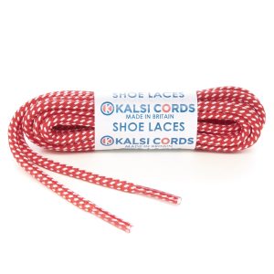 Fleck Red with White Shoe Laces 1 Kalsi Cords