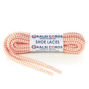 Fleck White with Orange Shoe Laces 1 Kalsi Cords