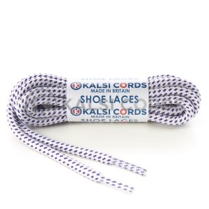 Fleck White with Purple Shoe Laces 1 Kalsi Cords