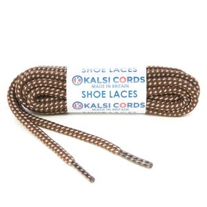 Fleck York Brown with Cream Shoe Laces 1 Kalsi Cords