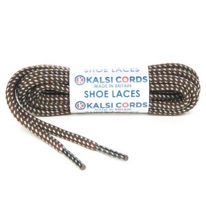 Fleck York Brown with Turquoise Shoe Laces 1 Kalsi Cords