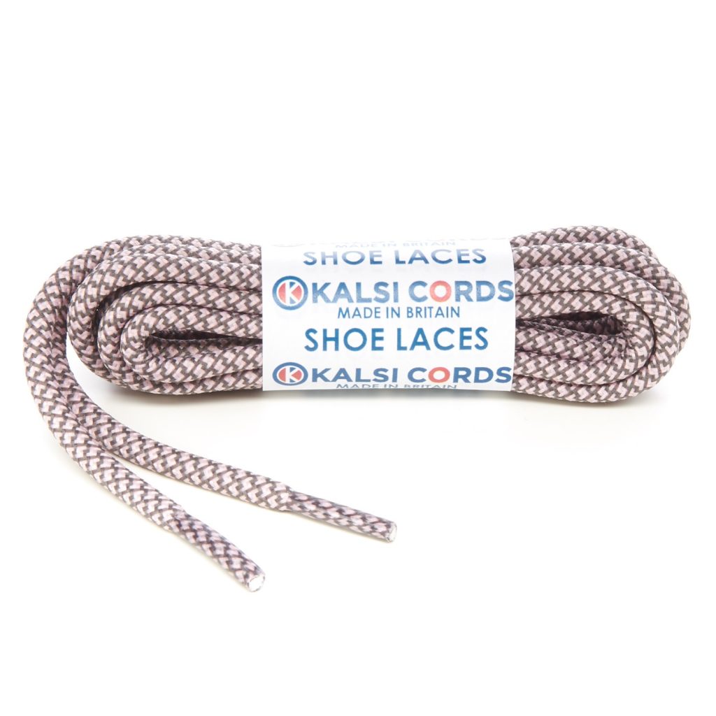 Honeycomb Baby Pink with Grey Shoe Laces 1 Kalsi Cords