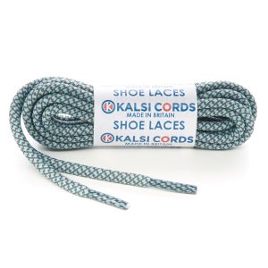 Honeycomb Turquoise with Grey Shoe Laces 1 Kalsi Cords
