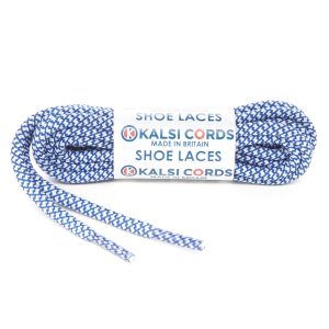 Honeycomb White with Royal Blue Shoe Laces 1 Kalsi Cords