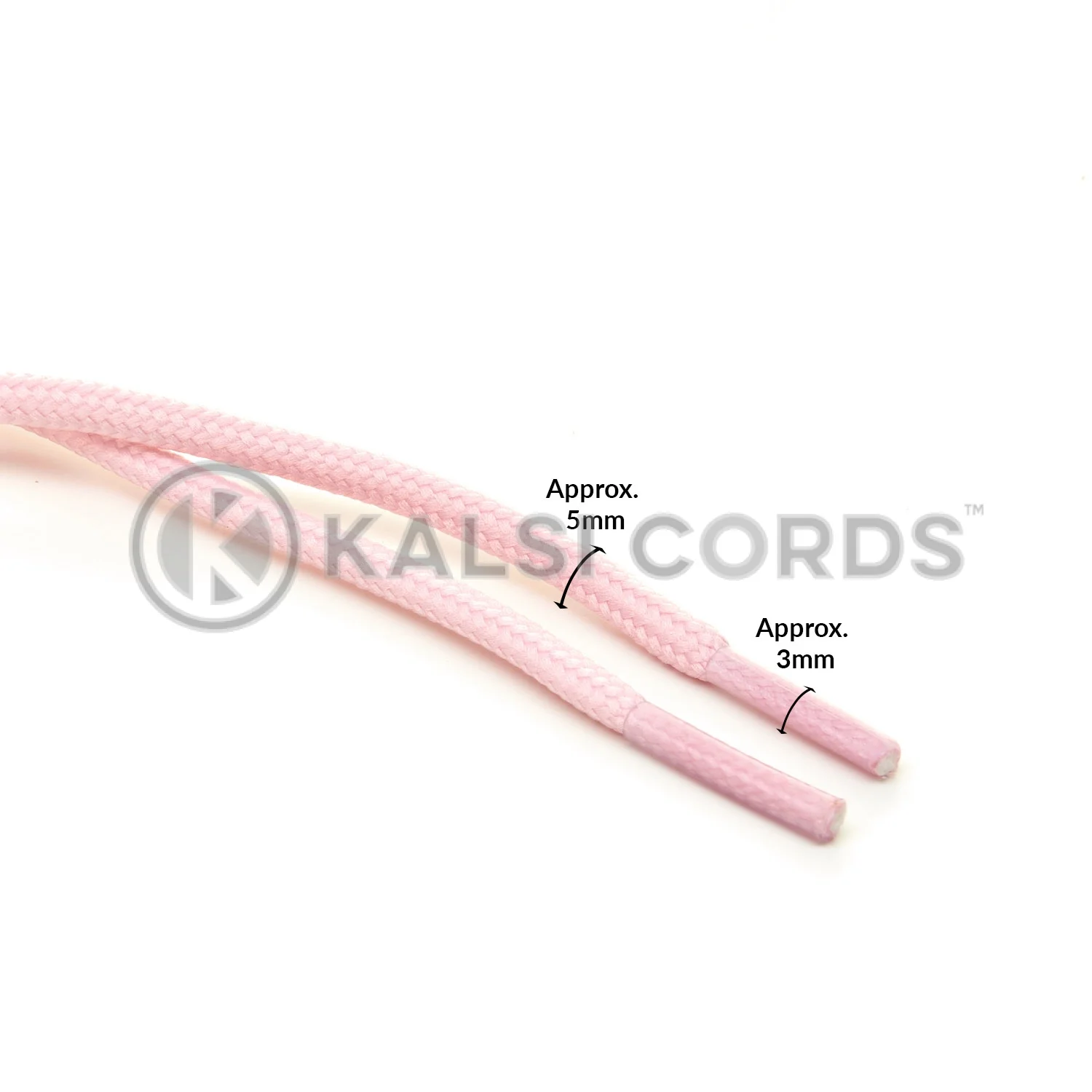 Kalsi Cords Baby Pink Round Cord Shoe Laces 2