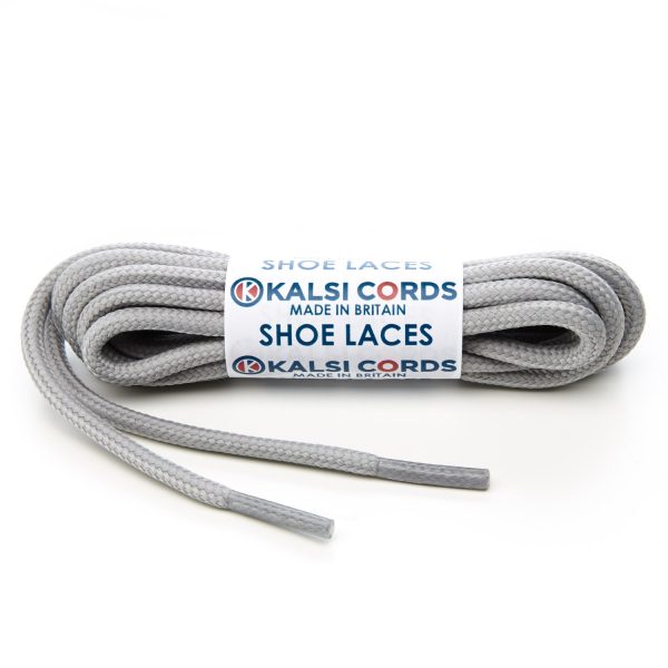 Light Grey 5mm Round Cord Shoe Laces Rope Lace by Kalsi Cords