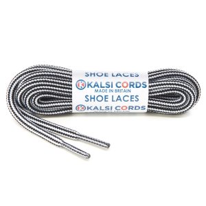 Stripes Black White Shoe Laces 1 Kalsi Cords