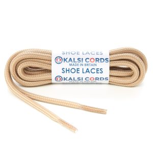 Stripes Cream Dark Beige Shoe Laces 1 Kalsi Cords