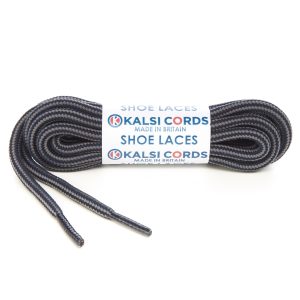 Stripes Dark Navy Dark Grey Shoe Laces 1 Kalsi Cords