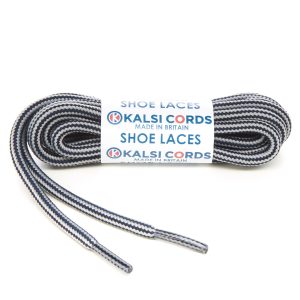 Stripes Dark Navy Light Grey Shoe Laces 1 Kalsi Cords