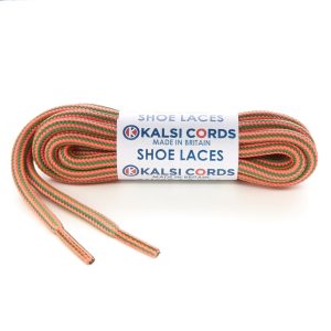 Stripes Fluorescent Pink Emerald Green Shoe Laces 1 Kalsi Cords