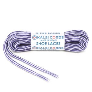 Stripes Purple White Shoe Laces 1 Kalsi Cords