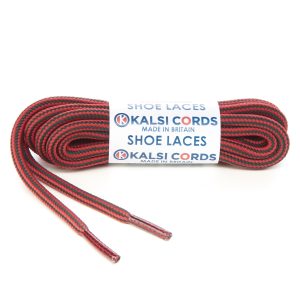 Stripes Red Cedar Green Shoe Laces 1 Kalsi Cords
