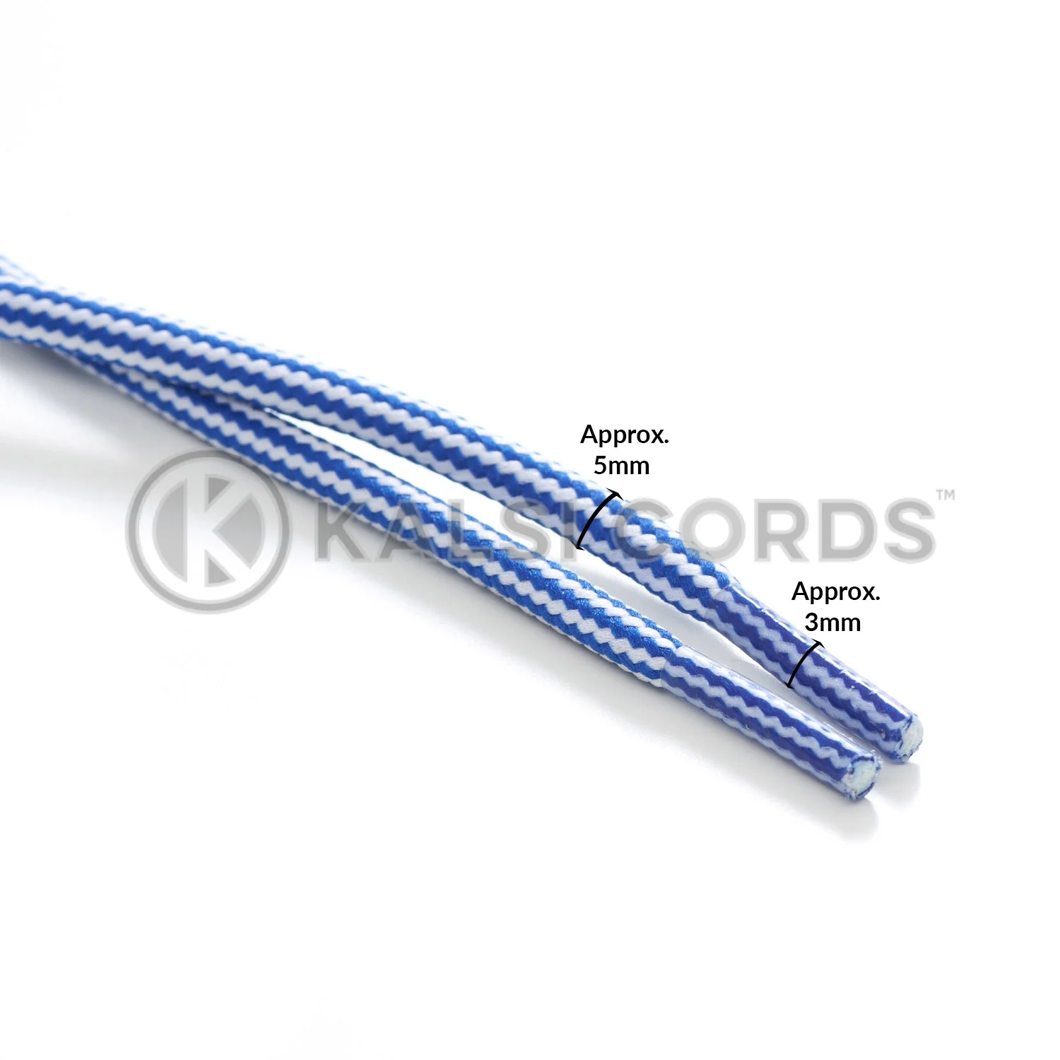 Stripes Royal Blue White Shoe Laces Edit 3 Kalsi Cords