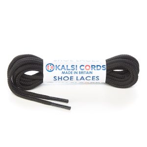T460 2mm Thin Fine Round Cord Shoe Laces Black 1 Kalsi Cords