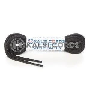 T460 2mm Thin Fine Round Cord Shoe Laces Black 1 Kalsi Cords