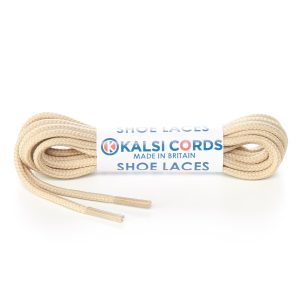 T460 2mm Thin Fine Round Cord Shoe Laces Cream 1 Kalsi Cords