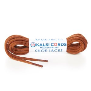 T460 2mm Thin Fine Round Cord Shoe Laces Nutmeg 1 Kalsi Cords