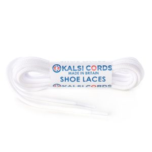 T460 2mm Thin Fine Round Cord Shoe Laces Optic White 1 Kalsi Cords