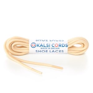 T460 2mm Thin Fine Round Cord Shoe Laces Sahara Beige 1 Kalsi Cords