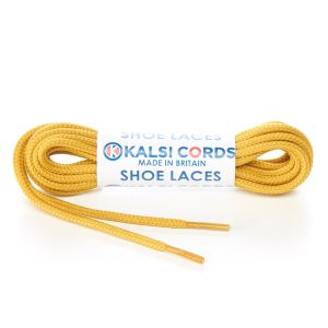 T460 2mm Thin Fine Round Cord Shoe Laces Sovereign Gold 1 Kalsi Cords