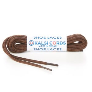 T460 2mm Thin Fine Round Cord Shoe Laces York Brown 1 Kalsi Cords