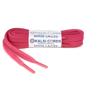 T638 8mm Flat Tubular Shoe Laces Cerise Pink 1 Kalsi Cords