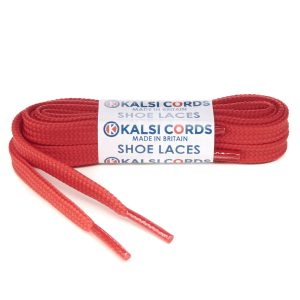T638 8mm Flat Tubular Shoe Laces Rose Madder Red 1 Kalsi Cords